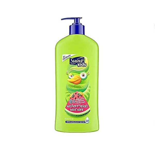 Botella de 18 oz de Suave Kids 3 en 1 Champú Acondicionador Jabón Corporal, Sin Lágrimas
