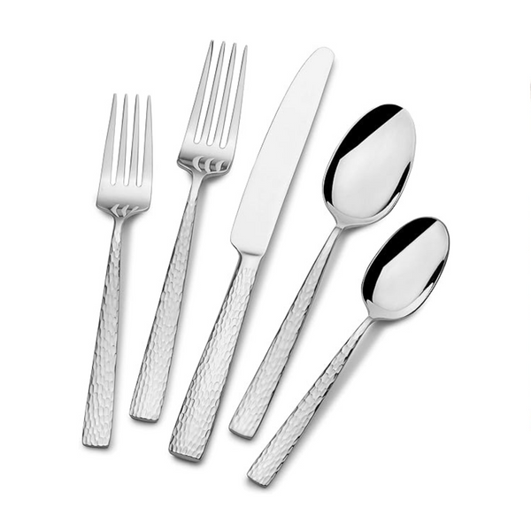 Mikasa Oliver Gleam 65-Piece 18/10 Stainless Steel Flatware Set with Serving Utensils, Service