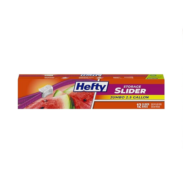 Bolsas de almacenamiento Hefty Slider Jumbo (tamaño de 2,5 galones, 12 unidades)