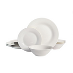 Gibson Home Zen Buffet Round 12 Piece Porcelain Dinnerware Plates and Bowls Set