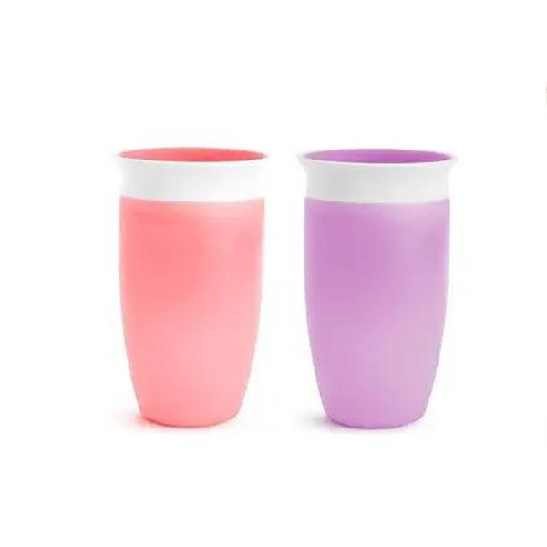 Munchkin Miracle 360 Toddler Sippy Cup, Pink/Purple, 10 Oz, 2 Count