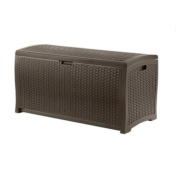 99-Gallon Suncast Resin Wicker Patio Outdoor Storage Deck Box