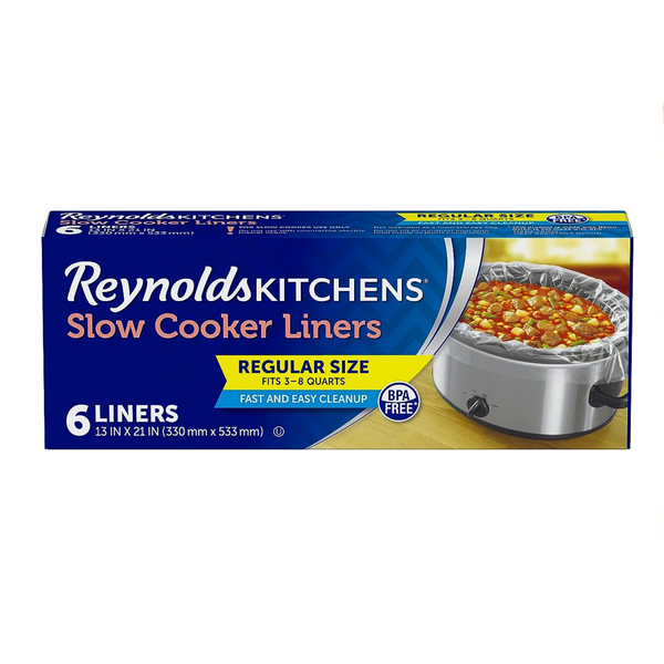 Reynolds Kitchens Slow Cooker Liners, Regular (Fits 3-8 Quarts), 6 Count