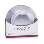 Mozaik Juego de platos de plástico premium, 40 piezas (20 platos llanos y 20 platos de ensalada)