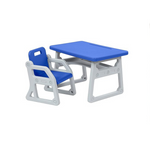 ECR4Kids Toddler Plus Desk and Chair, Blue/Light Grey