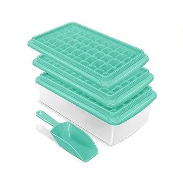 Paquete de 4 bandejas y contenedores para cubitos de hielo