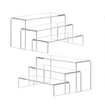 Juego de 6 elevadores rectangulares de acrílico transparente para vitrina