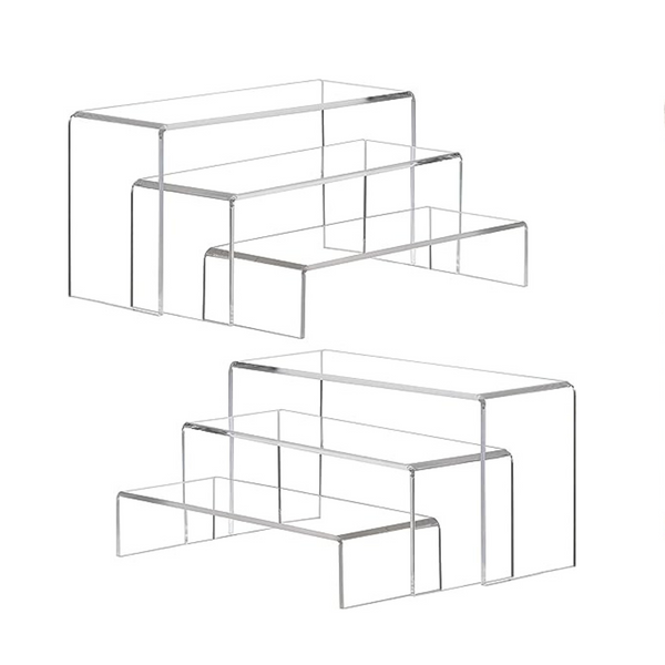 Set of 6 Rectangular Clear Acrylic Showcase Risers