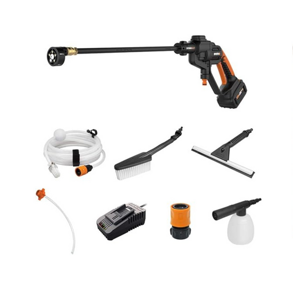 WORX Hydroshot 20V Power Share 4.0Ah 320 PSI Cordless Portable Power Cleaner w/Cleaning Accessories