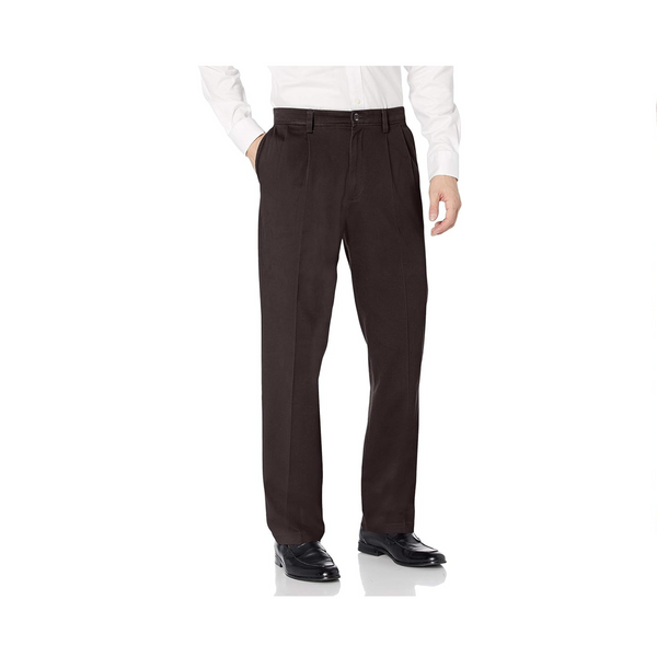 Dockers Pantalones plisados ​​color caqui de corte clásico para hombre