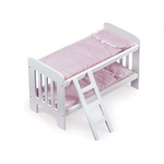 Badger Basket Toy Doll Bunk Bed with Gingham Bedding for 20 inch Dolls