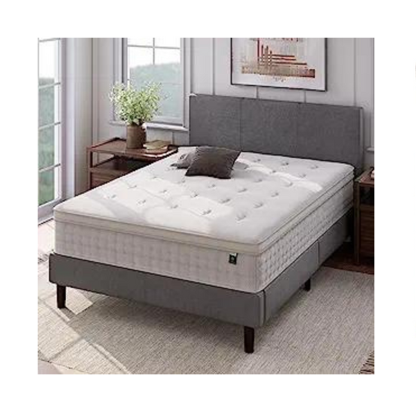 Zinus 12 Inch Euro Top Pocket Spring Hybrid Mattress / Bed-in-a-Box, Twin