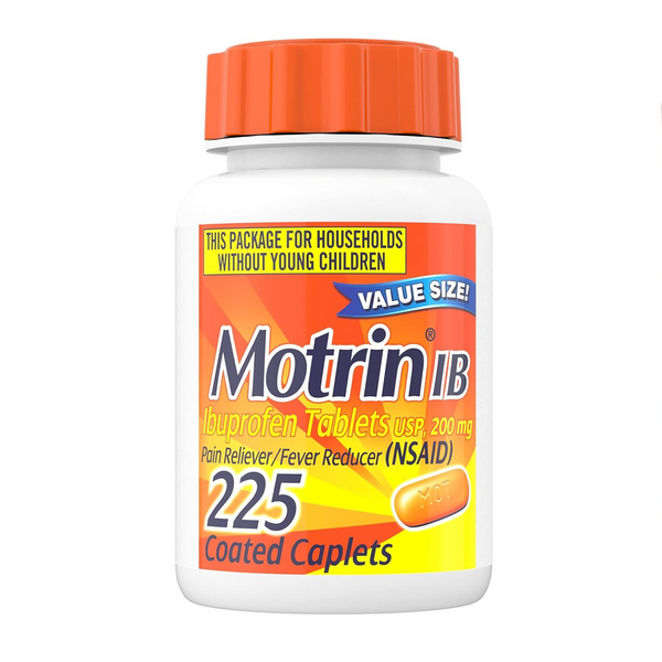 225-Ct Motrin IB Ibuprofen 200mg Pain Reliever & Fever Reducer Tablets