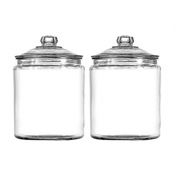 Anchor Hocking Heritage Hill 1 Gallon Glass Jar with Lid (Set of 2)