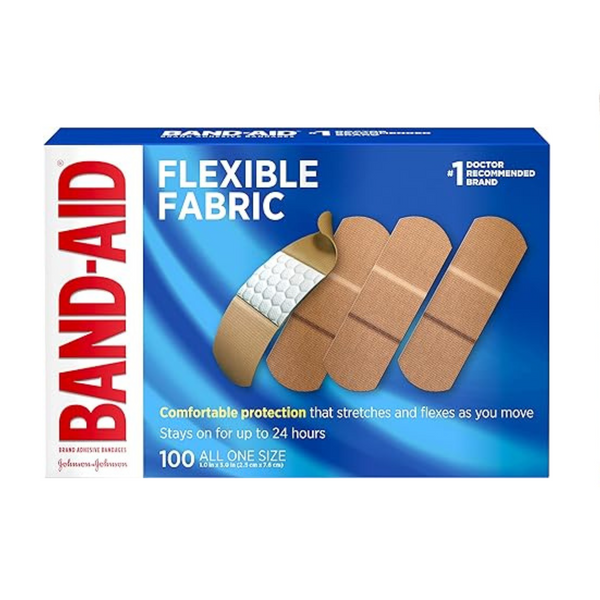 Vendas adhesivas de tela flexible de la marca Band-Aid de 100 unidades