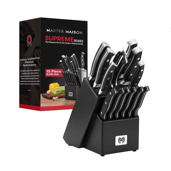 Master Maison German Forged Stainless Steel 15-Piece Kitchen Knife Set