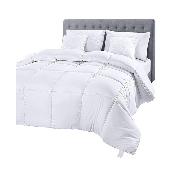 Utopia Ropa de cama de plumón alternativo edredón relleno (Queen, blanco)