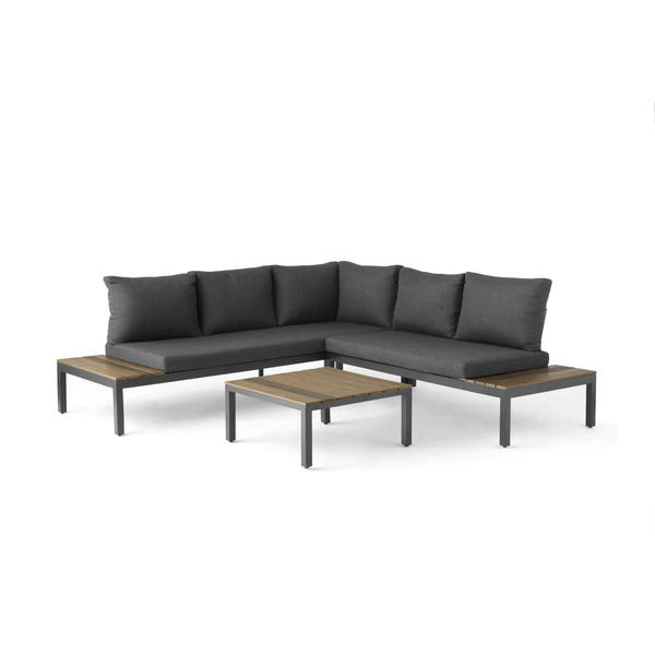 BH&G Bryde Sectional Sofa and Loveseat Low Seating 3pc Patio Set