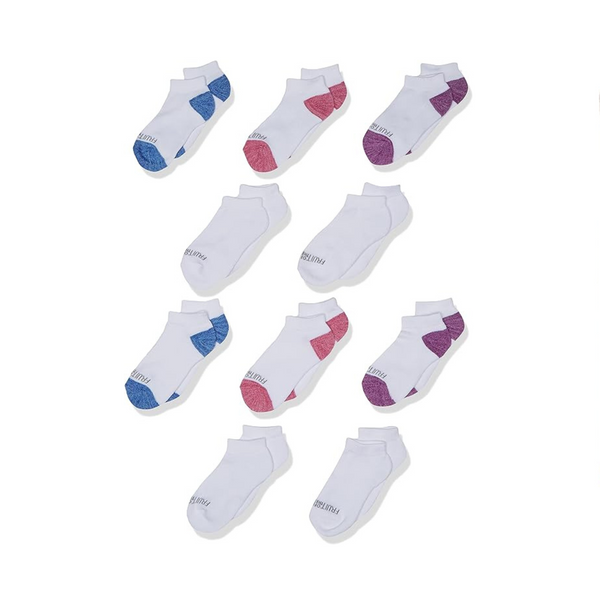 10 pares de calcetines invisibles suaves para uso diario para niñas de Fruit of the Loom