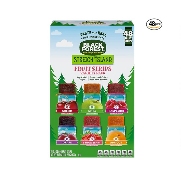 Black Forest Stretch Island Fruit Strips, Variety Pack (Pack of 48)