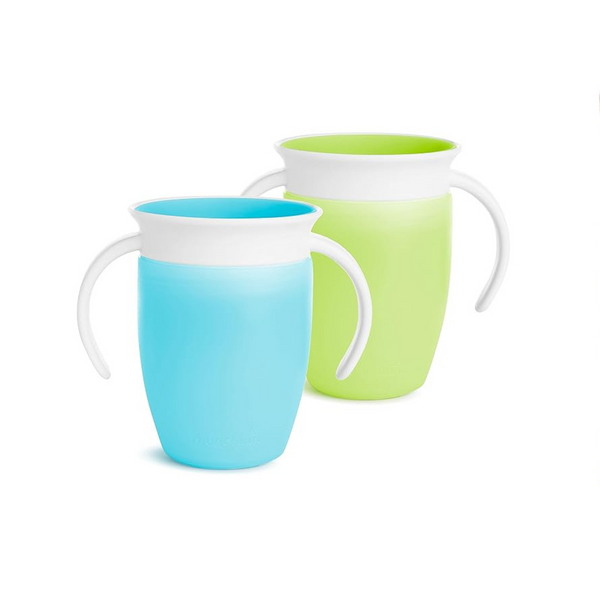 Munchkin Miracle 360 Trainer 7 Oz Sippy Cups with Handles (2 Pack)