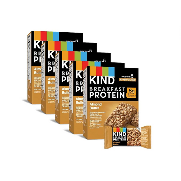 5 Boxes of 6-Ct KIND Breakfast Almond Butter Gluten Free Snack Bars