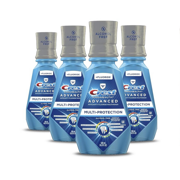 4 Bottles of Crest Pro Health Advanced Multi-Protection Mouthwash, Extra Deep Clean Fresh Mint (16.9 Fl Oz Bottles)