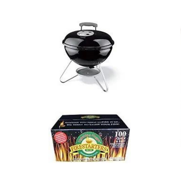 Weber Smokey Joe 14-Inch Portable Grill and Lightning Nuggets Bundle