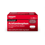 Amazon Basic Care Extra Strength Pain Relief, Acetaminophen Caplets, 500 mg (100 Count)