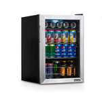NewAir Beverage Refrigerator Cooler with 90 Can Capacity - Mini Bar Beer Fridge with Glass Door