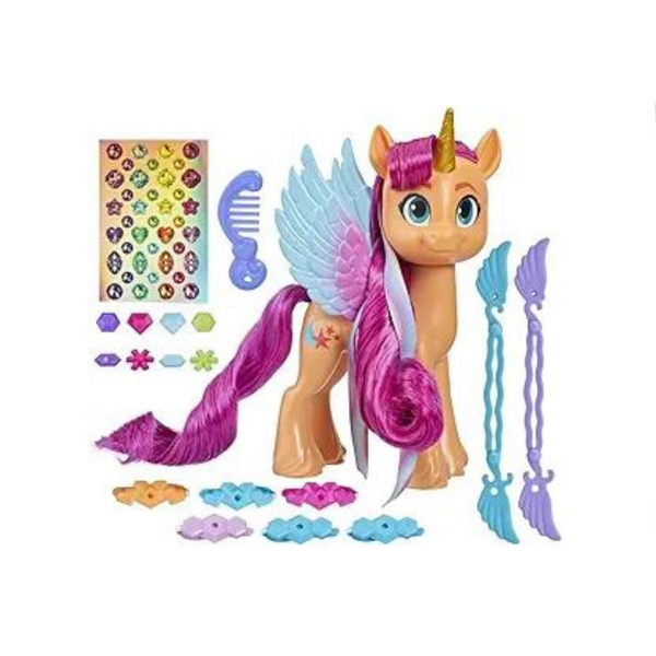 My Little Pony Toys: Haz tu marca Peinados con cinta Sunny Starscout, juguete de pony naranja de 6 pulgadas