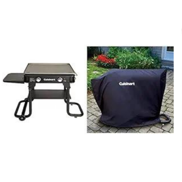 Plancha de gas Cuisinart de 28 ″ con dos quemadores y tapa