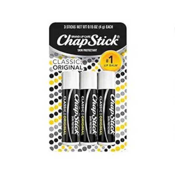 ChapStick Classic Original Lip Balm Tubes, Lip Care – 0.15 Oz (Pack of 3)