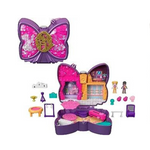 Polly Pocket Compact Playset, Sparkle Stage Bow con 2 micromuñecas y accesorios
