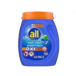 3 botes de todos los paquetes de detergente para ropa, Fresh Clean Oxi más eliminador de olores (60 unidades cada uno)