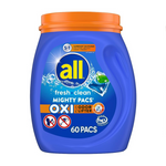 Obtenga 3 botes de paquetes de detergente para ropa All de 60 unidades
