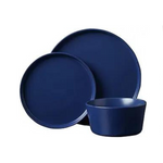 Stone Lain Celina Stoneware 24-Piece Round Blue Dinnerware Set