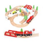 Juego de tren de madera de 40 piezas.