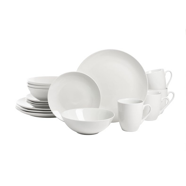 16-Piece 10 Strawberry Street Simply Coupe Dinnerware Set, White