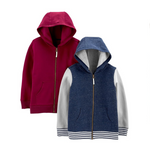 Simple Joys by Carter's Sudaderas con capucha de forro polar con cremallera completa para niños pequeños y bebés (paquete de 2)