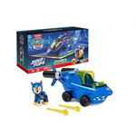 Paw Patrol Aqua Pups, vehículo de tiburón transformador Chase con figura de acción coleccionable