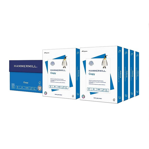 8 Reams (4,000 Sheets) Hammermill 92 Bright 20 Lb Copy Paper