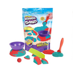 Kinetic Sand Mold n’ Flow, 1.5lbs Red and Teal Play Sand, 3 Tools Sensory Toys