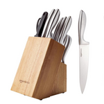 Amazon Basics Stainless Steel Comfort Grip 18-Piece Knife Set With Block