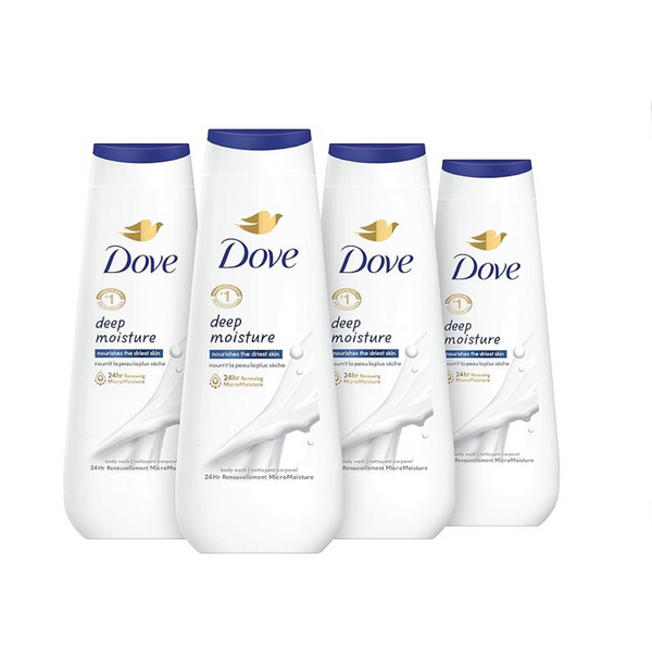 4-Pk Dove Body Wash Deep Moisture, 20 Oz Bottles