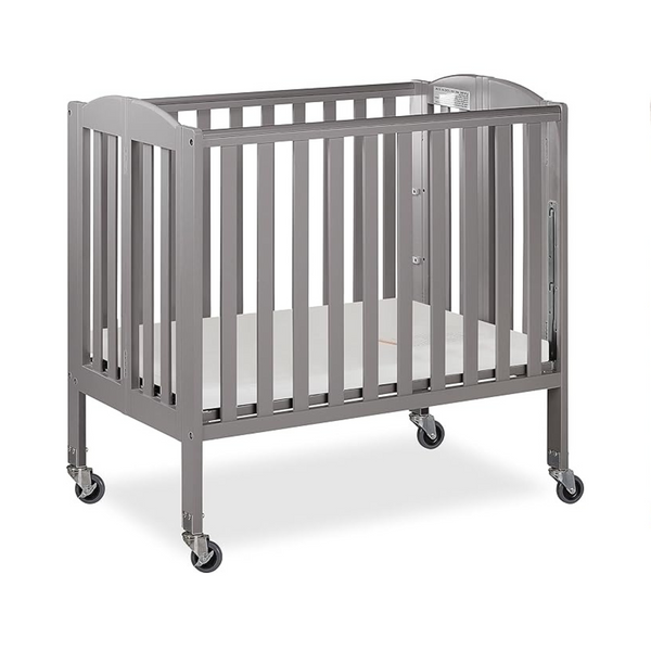 Dream On Me 3-in-1 Folding Portable Crib, Steel Grey