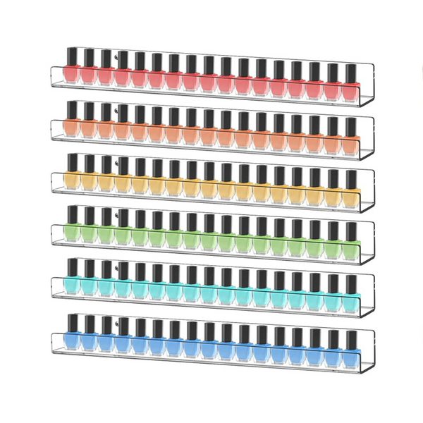 Display4top 6-Pack 15″ Acrylic Nail Polish Racks