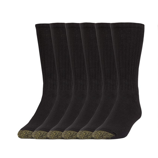 6 pares de calcetines negros Harrington GoldToe para hombre