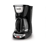 Cafetera programable Black+Decker de 12 tazas con jarra de vidrio