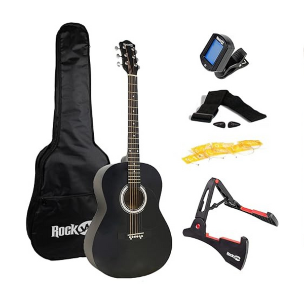 RockJam Acoustic Guitar Superkit Includes Stand